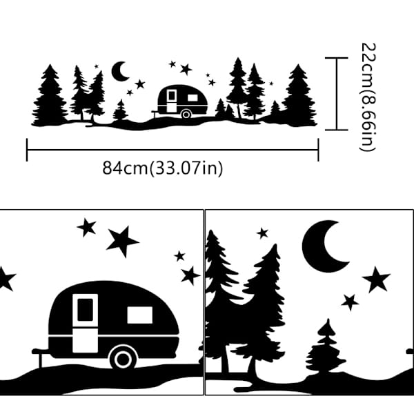 Husbilsdekaler Dekaler Självhäftande enkel tecknad scen Trappvägg Bilväggmålningar 84*22 cm