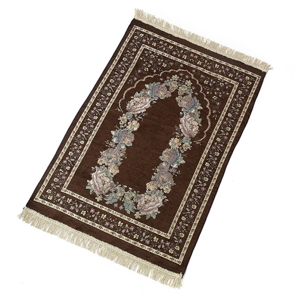 Ramadan Koranen Islamisk Bön Matta Matta Tofs Bordsduk Cover Yogamatta Dark Brown