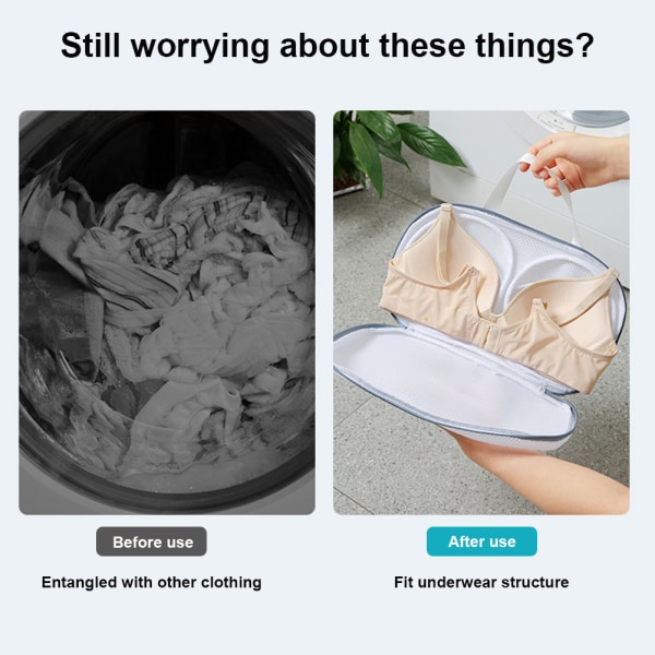 Underware Mesh tvättpåse Anti-deformation bysthållare rengöringspåse för tvättmaskin Gray Edge Style