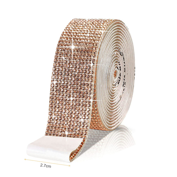 DIY Rhinestone självhäftande band Lätt att använda Kristaller Dekorationsremsor för hantverk Bright Red 12 Rows