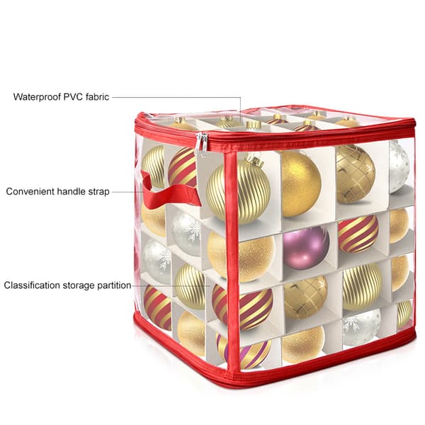 64 Grid Christmas Ball Storage Bag Stor kapacitet Julklappsförvaringslåda för heminredning Plastic
