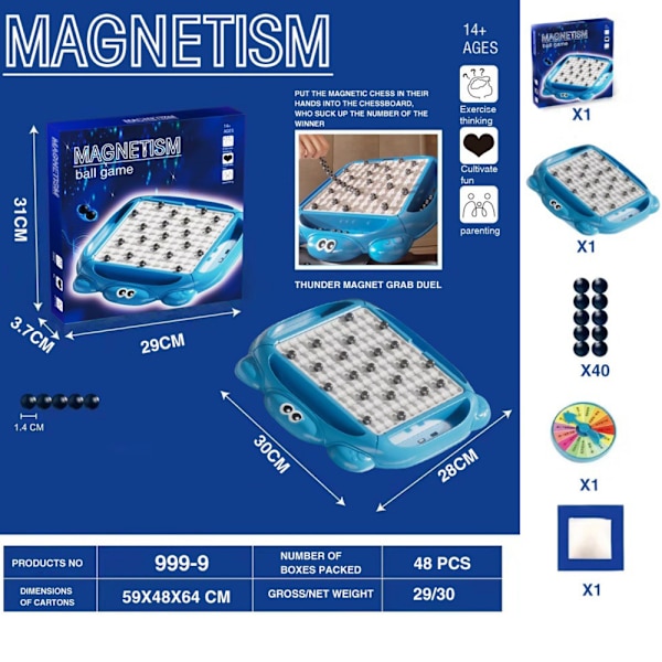 Sköldpaddor Magnetisk Induktion Schack Leksak Förälder-Barn Interaktion Pussel Leksak Present för barnens dag 32 pcs