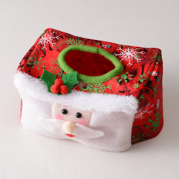 Jul Tissue Box Cover Söt Tissue Case Case Hållare för kontor Kök Vardagsrum Green