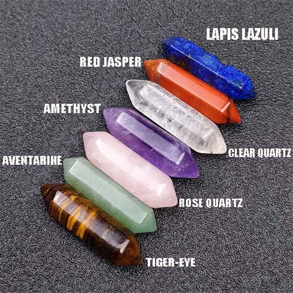 7 Chakra Sten Set Mors Dag Present Meditation Stone Yoga Amulett med presentförpackning