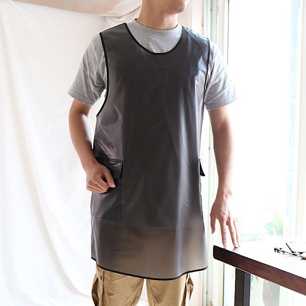 Vattentätt Transparent Förkläde Tpu Miljövänlig Köksbakning Djuraffär Spetsfri Overall Black Middle Length