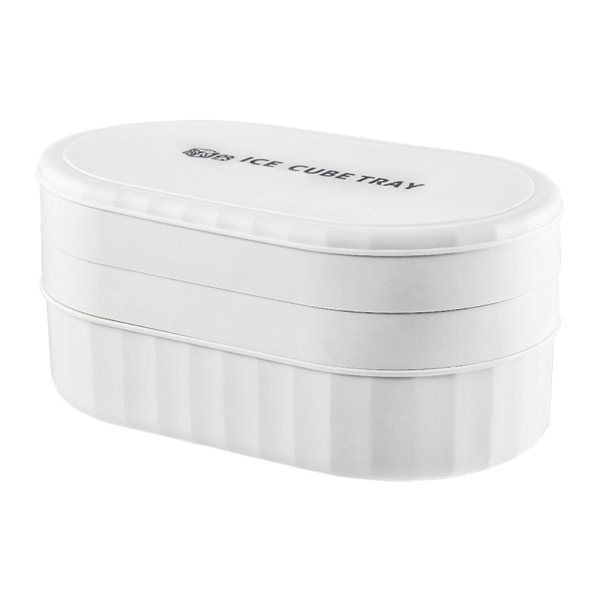 PP Ice Ball Tray Multi med lock BPA-fri Återanvändbar för familjen White 2-layer 72-grid Ices