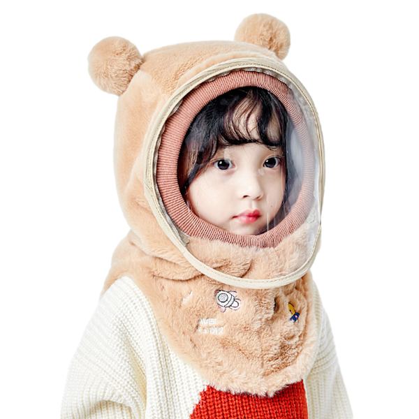 Söt tecknad mask cover hatt Anti-dimma värmande utomhus hatt för shopping Khaki Planet