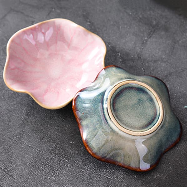 Keramiske blomsterfade Dekorative blomstertallerkener Multifunktionel ringfad Smykkebakke E