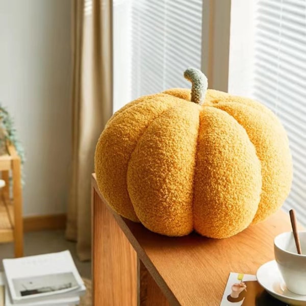 Tecknad pumpor kudde för halloween PP bomull fylld sovkompis kudde för barn pojke flicka kvinnor män Yellow 35cm