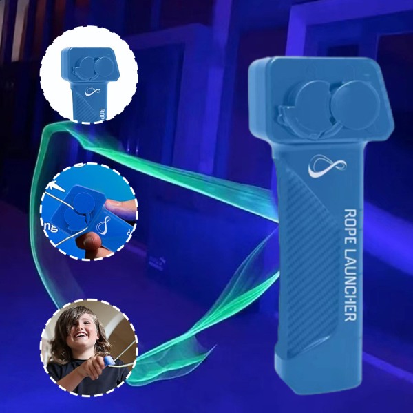 Handhållen Lysande String Shooter Leksak Multifunktionell Cat Teasing Toy För Kattungar Kat Blue