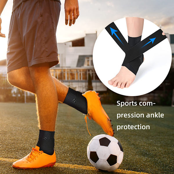 Pressure Ankel Support Brace Hudvänliga, bekväma strumpor för fitness Black M