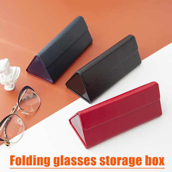 Vikbart glasögon case PU Bärbart case Glasögon Organizer för män kvinnor Red