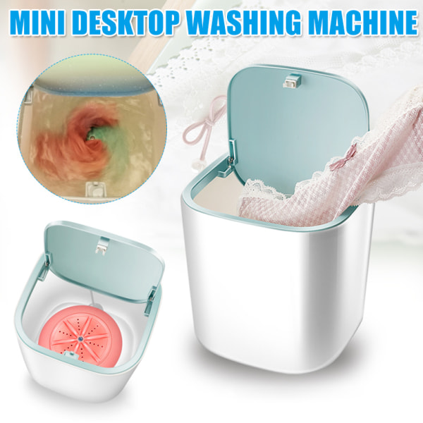 Mini Desktop Tvättmaskin Bärbar Tyst För Underkläder Strumpor Trosa Hemresa Blue