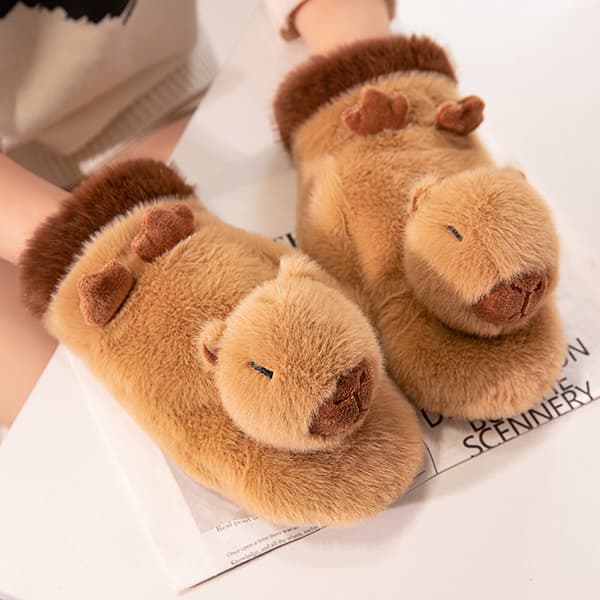Capybara varma vantar för damer Vindtäta thermal varma handskar för campingvandring Capybara