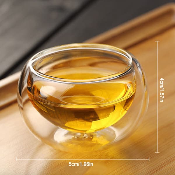 Dubbellagers värmebeständigt glas 50 ml transparenta tekoppar Värmekonservering kontorshem Cup