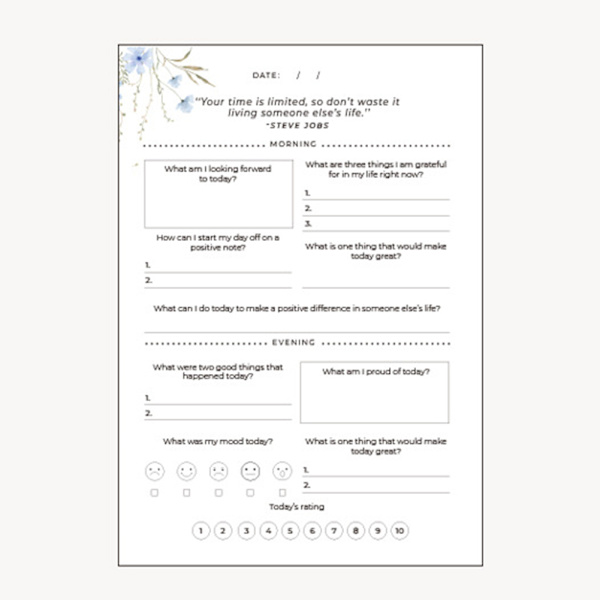 A5 Daily Self Care Journal med guldfolie Enkel stil kakel anteckningsbok present till vänner familj Grey