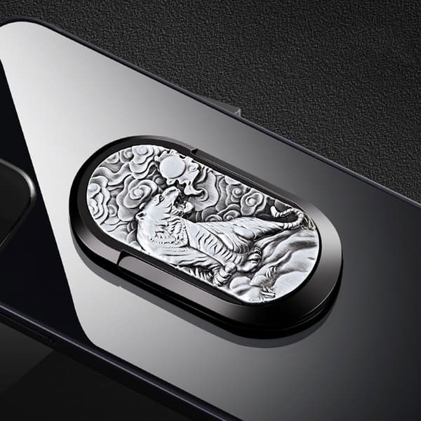 Telefonstativ med lighter 2 i 1 elektriske lightere med telefonringer USB oppladbare lightere menn presenterer Silver Dragon