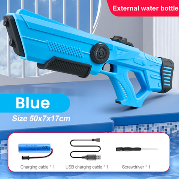 Barn Automatisk Water-Blaster Pojke Elektrisk Vatten Barn Vattenkampleksaker Plast Vattenleksak White