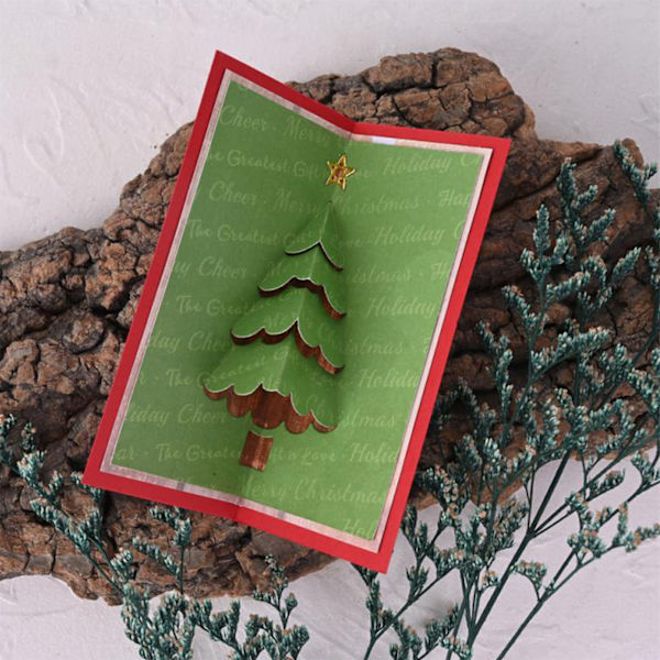 Vikbar julgransskärningsmatris Kolstål DIY-präglingsmall för korttillverkning Scrapbooking Julklappar A