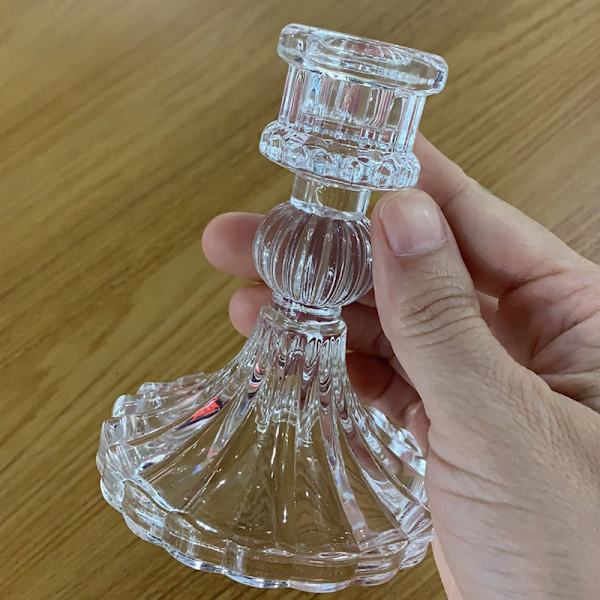 Klassisk glasljusstakehållare Exquiste Style Hållbar Långvarig stabil bas Lätt att rengöra Bästa dekoration för rummet B
