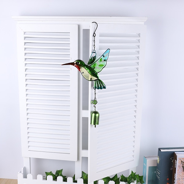 Fjäril/kolibri/trollslända vindspel Trädgård Metallmålat glas hängande prydnad för utomhusdekorationer inomhus Butterfly wind Chime