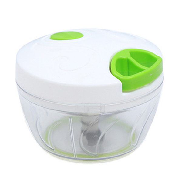 Manuell mathackare Mini Slitstark handhållen Easy Pull Food Chopper Köksredskap för grönsaksnötter Vitlök White