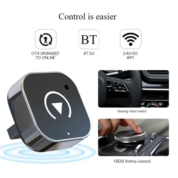 USB Trådløs CarPlays Adapter For IPhone Trådløs Carplays Dongle Plug Play Auto Koble Smart Dongle Black
