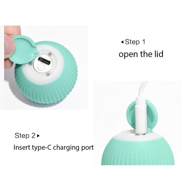 Cat Smart Ball Toy Electric Catnip Sounding Cat Interactive Rolling Playing Ball Green