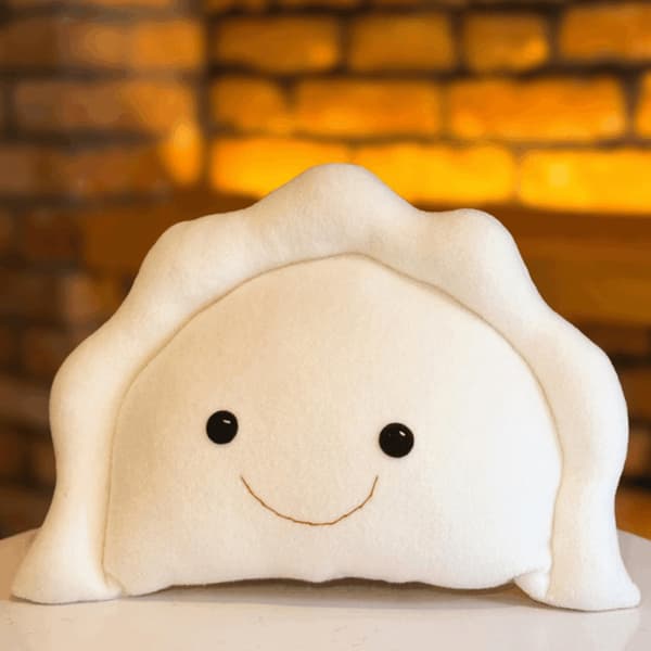 Pierogi Kudde Smileys Ansikte Plysch Dumpling Kudde Söt Heminredning Påskpresent vacuum