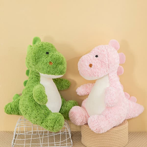 Plys Sød Siddende Dinosaur Udstoppede Bløde Dyr Legetøj Til Børn Drenge Piger Pink 28cm