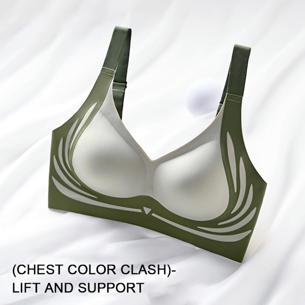 Lyftande Anti-Slappande Trådlös Push-Up BH Maskintvättbar Komfortunderkläder för Matchande Kläder Black XL
