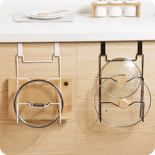 Grytlock Rack Dörr Baksida Skärbräda Dräneringsställ Multifunktionell skärbräda Skärbräda Förvaringshylla Grytlock White