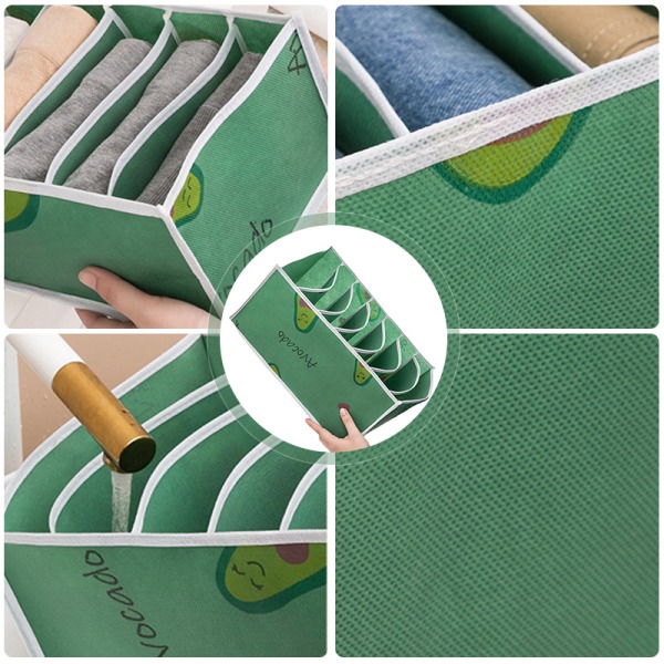 Garderob Kläder Låda Organizer Multifunktion Stor kapacitet Non-Woven fack Förvaringslåda Green Handheld 12 Grid