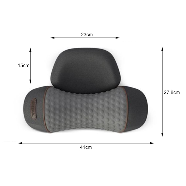 Elektrisk nackmassagekudde med värmevibrerande shiatsu-massager för smärtlindring, cervikal, ortopedisk kudde Space Gray