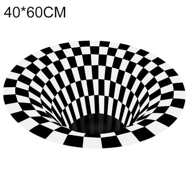 Vortex Illusion Matta 3D Trap Effekt Utskrift Matta Sovrum Vardagsrum Studierum Golvmatta 40*60cm