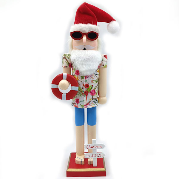 Beach Santa Wood Nötknäppare Stora unika dekorativa prydnader för festlig julbordsdekor Ll0050