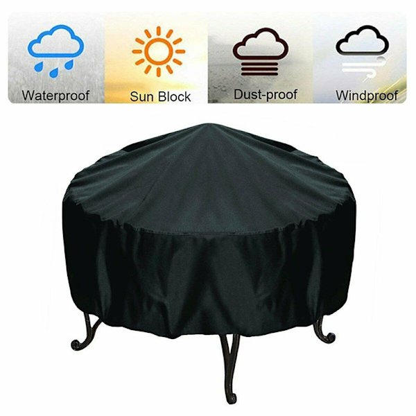 Fire Pit Cover Rund Brazier Spis Cover Vattentätt vindtätt solskydd för utomhusbruk 112*21cm