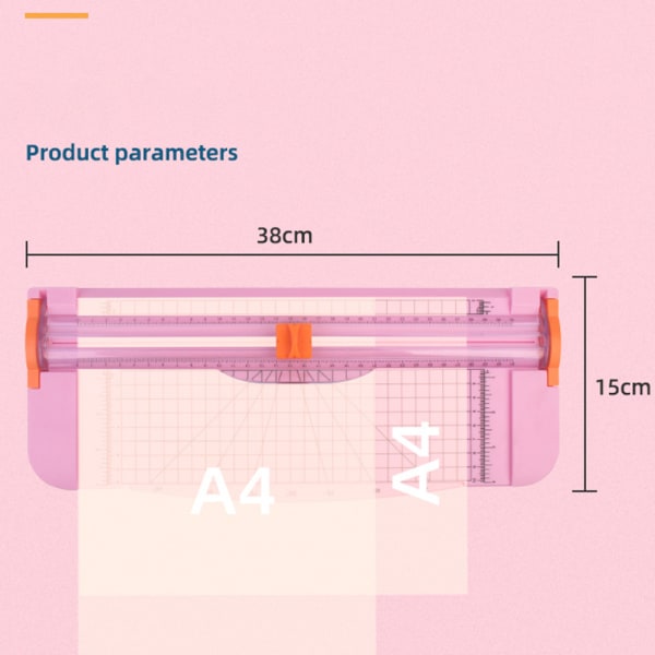 A4 pappersskärare med glidande typ med klar skala hög noggrant papperstrimmer för scrapbooking Green