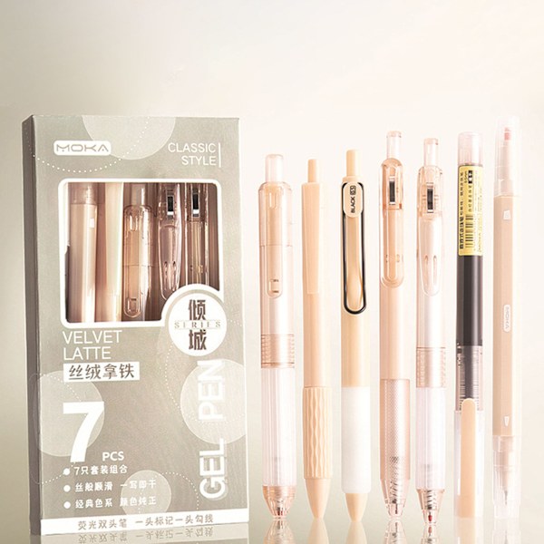 7 st svart gelpenna för studenter 0,5 mm Retractable Gel Pen Multipurpose Smoothing Ink Pen Back To School Present B