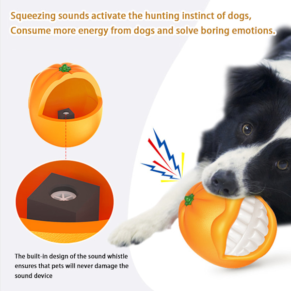 Hundetyggelegetøj til aggressive tyggere Interaktivt pivelyd hvalp hundelegetøj til indendørs og udendørs brug Orange