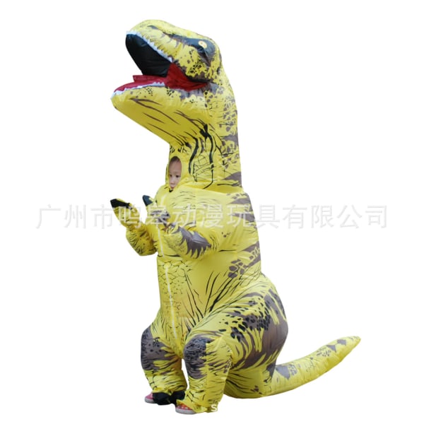 Halloween Dinosaurie Uppblåsbar Kostym Tyrannosaurus Dinosaurie Kostym Cartoon Walking Doll Fest Cosplay Kostym Green Tyrannosaur