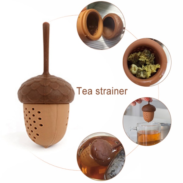 Tea Infuser Silikonfilter Kottar Form Handtag Diffuser Giftfri