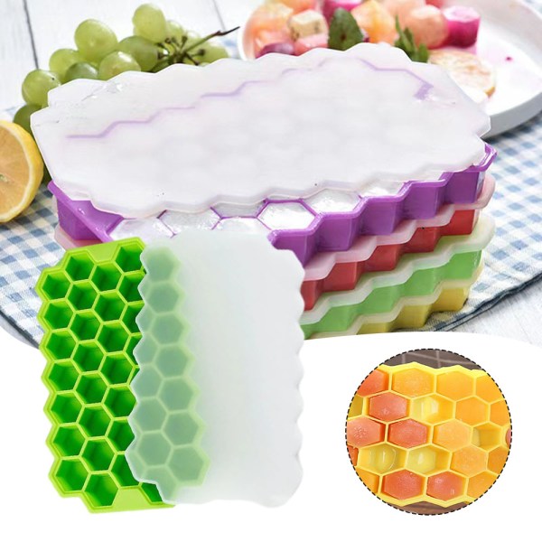 Honeycombs Ice Grid Form Stapelbar gör-det-själv-iskuber Tillverkar mould för hemköket Green