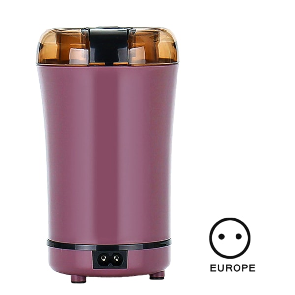 Elektrisk kaffepulver för kaffebönor Örtkorn 50g Kapacitet Kryddkvarn Purple EU Plug