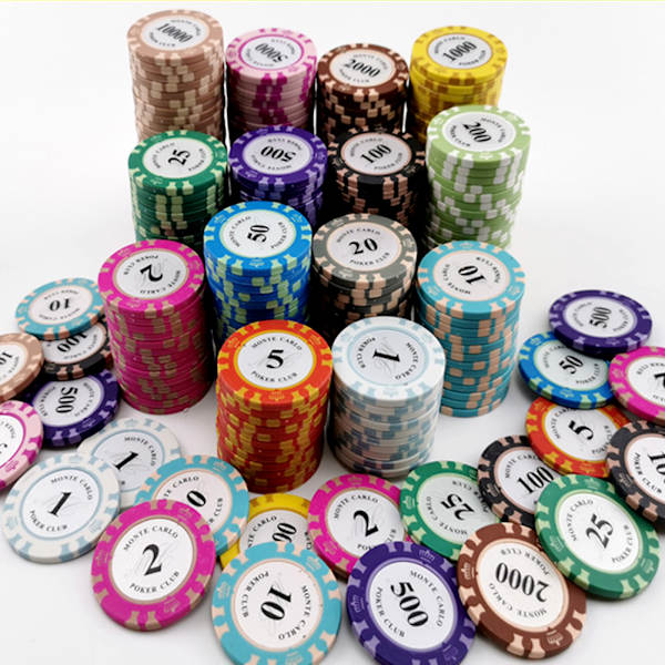 Poker Chip Mahjong Texas Hold'em Poker Chip High End Spelkort Casino Tillbehör Face Value 2