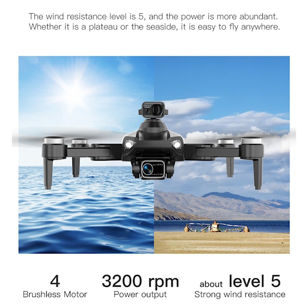 Borstlösa HD Folding Flygande Drönare Vindmotstånd Quadcopters Leksaker present till vän Familj PROSEMAX WT 3B