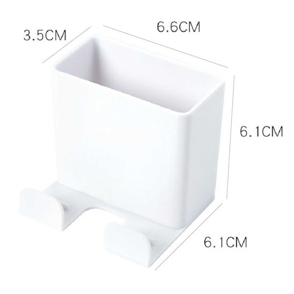 Universal väggmonterad telefonhållare Stansfri fjärrkontrollstativ Hängunderlag Hushåll White 2pcs