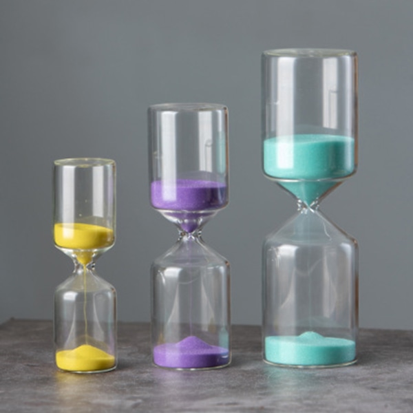 Cylindriskt glas Sandglas Multifunktionell Sandglas Timer Personlig skrivbordsdekoration Blue