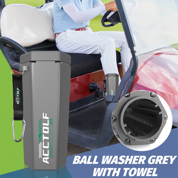 Golfbollstvätt med handduk, bärbart rengöringsmedel för golfbollar, verktygssats för rengöring av golfklubbor