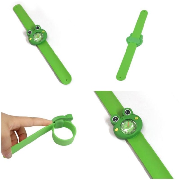 Digital watch för barn Söt tecknad groda Barnklockor Casual Armbandsur Present Green